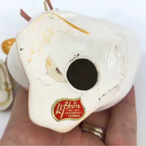 Vintage Lefton Duck Duckling Figurine Flower With Original Tag - Picture 5 of 7